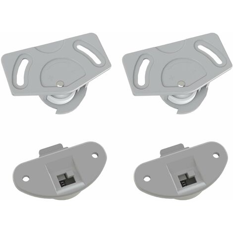 Cyclingcolors – Lot de 2 garnitures complètes pour porte coulissante – Monture et guide en plastique – Capacité 15kg – Couleur gris