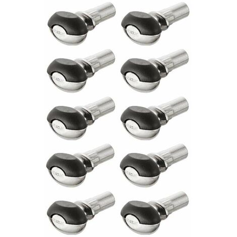 Cyclingcolors – Lot de 10 taquets en alliage zingué – Revêtement plastique noir – Pour tablettes en bois ou verre – Fixation discrète meuble placard