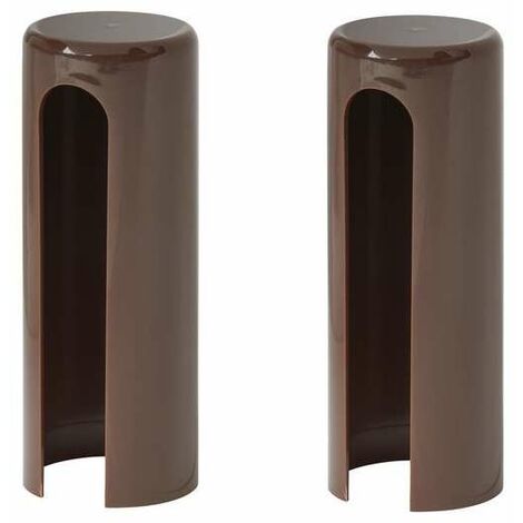 Cyclingcolors – Lot de 2 couvre gonds en plastique marron – Protection charnières Ø22mm hauteur 59mm – Installation rapide sans outils