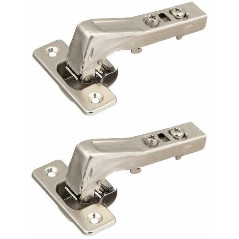Cyclingcolors – Charnière invisible courbée 45° type clip – Fixation sans embase ni ressort – Pour porte de meuble placard cuisine salle de bain – Ajustable