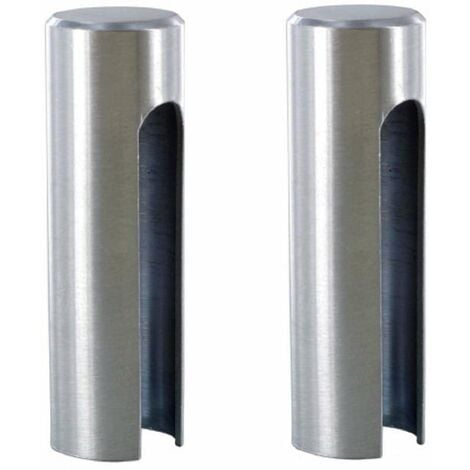 2x Couvre gond cache paumelle pour fenêtre porte portail en plastique Cache Charnière Capuchon Protection Tube Meuble Douille Décorative Fiche Vantail, Ø16mm hauteur 43mm chrome poli