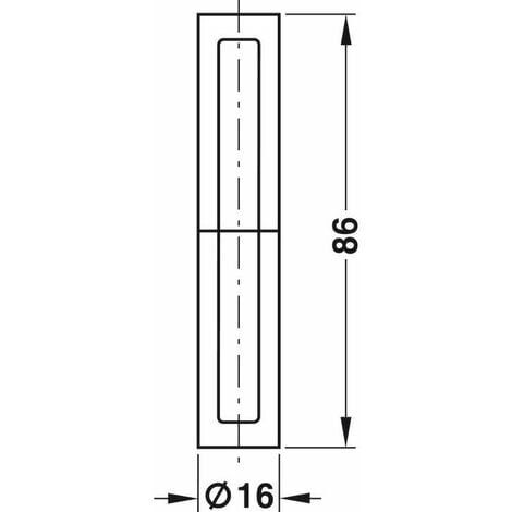 2x Couvre gond cache paumelle pour fenêtre porte portail en plastique Cache Charnière Capuchon Protection Tube Meuble Douille Décorative Fiche Vantail, Ø16mm hauteur 43mm chrome poli