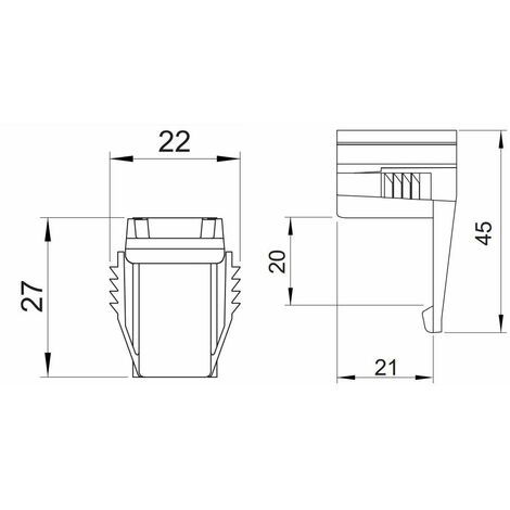 Lot De 4 Clips Support Pour Plinthe Cuisine - Plastique ABS, Capacité 20 Kg, Neuf