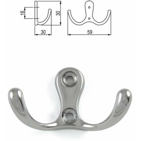 Lot De 6 Crochets À Double Griffes, Grands Cintres Avec 12 Vis À Fixation Murale, Robustes Pour