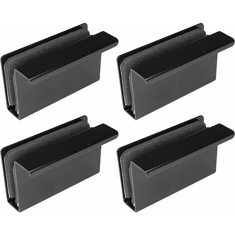 4x Contre-pièce pour loqueteau magnétique à pression pour porte en verre en acier avec couche intermédiaire autocollante en mousse Vitre Vitrine Armoire Fixation Attache Plaque, 40 x 23mm noir avec po