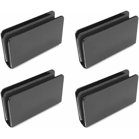 Cyclingcolors – Lot de 4 contre-pièces pour loqueteau magnétique à pression – Acier noir avec mousse autocollante – Pour portes en verre 40 x 24,5mm