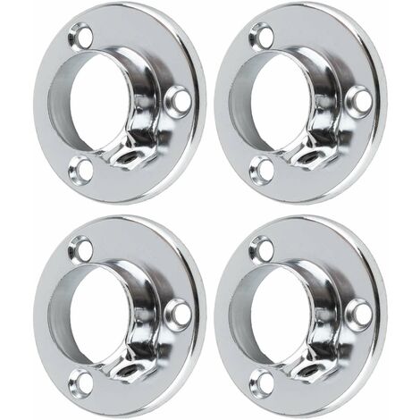 Cyclingcolors – Support de tringle à visser rond 25mm en acier chromé – Fixation à 3 trous – Pour meubles, penderies et placards
