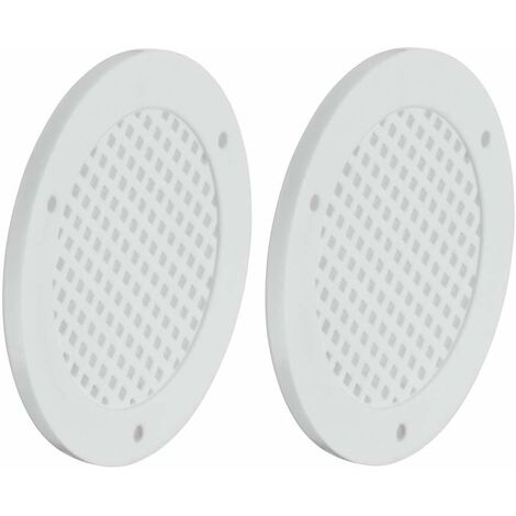 Cyclingcolors – Grille d'aération VMC Ø50mm – Lot de 2 – Cache perforé en plastique blanc – Fixation par clous – Pour plafond et mur