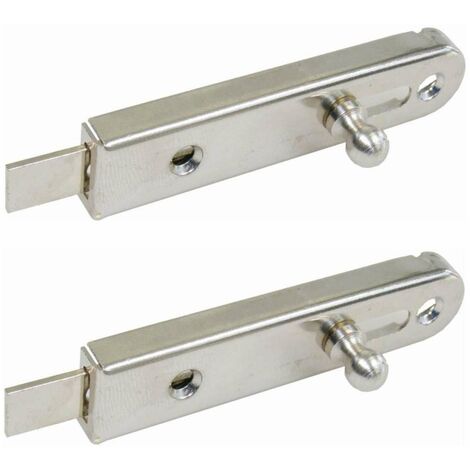2x Verrou droit LEHMANN pour meuble avec languette de pêne droite en acier chromé finition nickelée à visser Levier Loquet Cadenas Fermeture Porte Rénovation DIY, 70 x 16mm