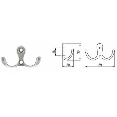 Crochet Double Pour Vêtement Newport Brass Finition Bronze Frotté (laiton 13-13)