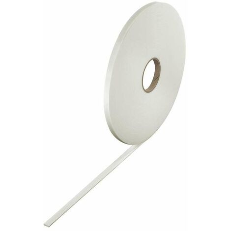 Bande d'étanchéité adhésive autocollante en polypropylène de haute qualité pour fenêtres portes garage Garniture Vitrage Construction Polyvalent Isolant Seuil, blanc 12mm x 3mm x 20m