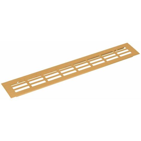 Cyclingcolors – Grille de ventilation rectangulaire à encastrer 400 x 60mm – Finition or anodisé – Installation facile avec trous pré-percés – Pour aération intérieure et extérieure