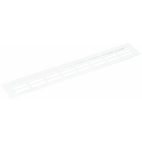 Cyclingcolors – Grille aération VMC rectangulaire 400 x 60mm – Métallique blanc – Trous pré-percés pour fixation – Surface de ventilation 72 cm² (1/2)