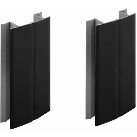 Cyclingcolors – Lot de 2 jonctions de plinthe 150mm noir mat – Raccord multi-angle pour cuisine – Connecteur PVC pour finition élégante