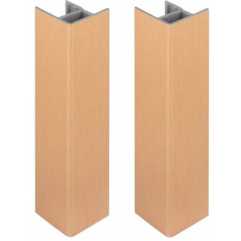 2x jonction de plinthe 120mm bronze cuivre brossé angle angulaire coin cuisine raccord connecteur pied de meuble profil PVC plastique finition (1/3)