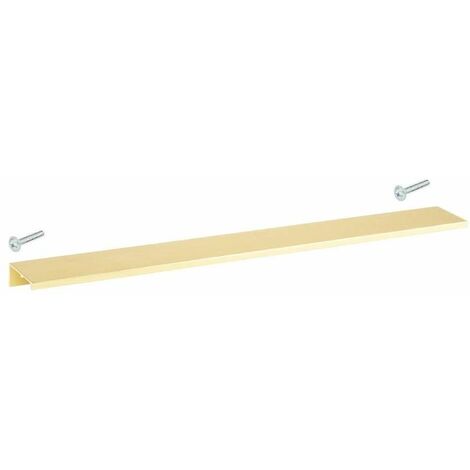 Cyclingcolors – Poignée de meuble acier doré brossé 340mm – Entraxe 320mm – À visser – Design extra plat moderne pour cuisine et salle de bain