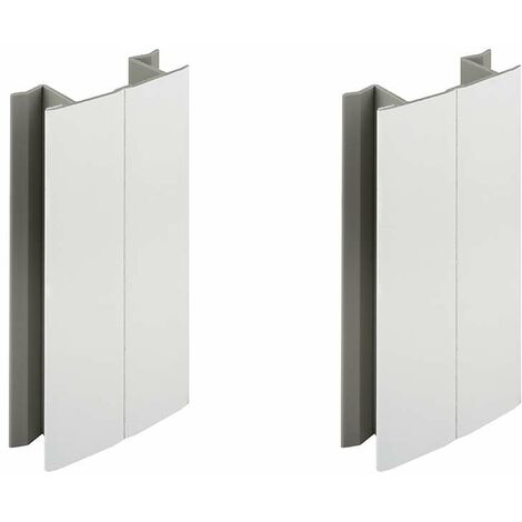 2x jonction de plinthe 150mm blanc brillant cuisine raccord connecteur pied de meuble profil PVC plastique finition (1/3)