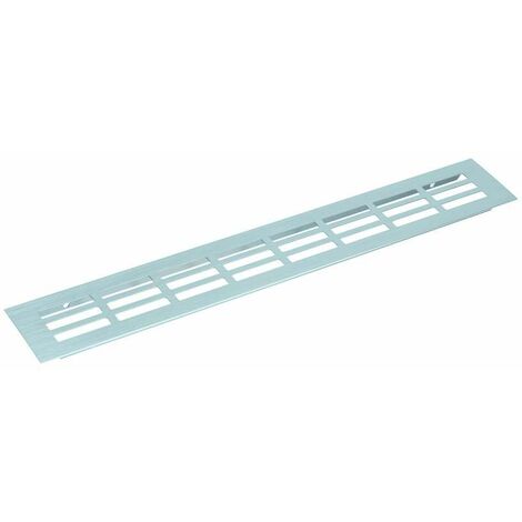 Grille de ventilation rectangulaire à encastrer multifonction Aération Air Intérieur Extérieur Meuble Murale Perforée Cache Protection, 800 x 60mm métallique aluminium anodisé (1/2)