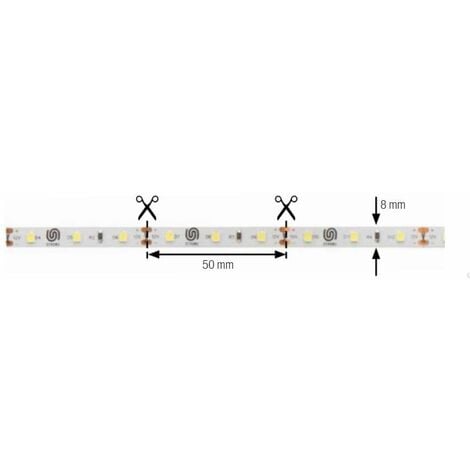 Ruban LED dimmable 12v bande bandeau autocollant adhésif universel variable 12W/m 1200 lm/m Plafond Cuisine Plan de travail Bureau Salle de bain Terrasse Escalier Pergola, 2 mètres couleur blanc neutr
