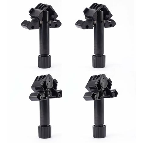 4x Pied de meuble Fennel à visser pliant hauteur réglable 140 à 210mm avec graduation rabattable plastique noir cuisine support Jambe Plinthe Salle de bain Bureau Table (1/3)
