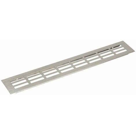 Cyclingcolors – Grille aération VMC rectangulaire 800 x 60mm – Métallique imitation inox – Installation murale avec trous pré-percés – Ventilation 144 cm²