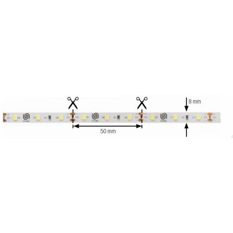 Cyclingcolors – Ruban LED dimmable 12V blanc froid – 12W/m 1200 lm/m – Autocollant pour plafond, cuisine, bureau, salle de bain, terrasse – 2 mètres