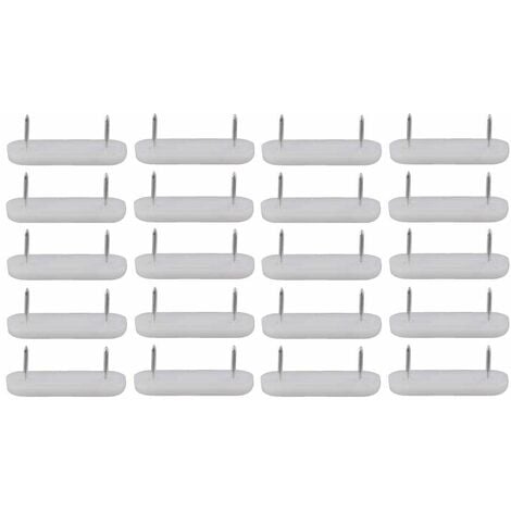 10x embout plastique 18 - 20mm patin rectangulaire chaise meuble guide pied  rond