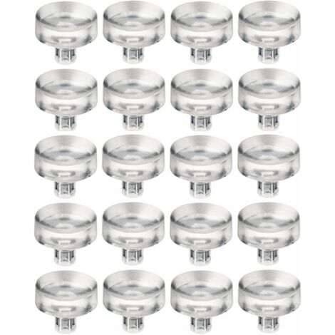 20x Support protecteur de plaques en verre miroir pivotant 15 x 5 x 5mm caoutchouc transparent à enfoncer Tablette Plateau Etagère Vitre Meuble Table Chevet Tampon Pare chocs Coussinet Protection