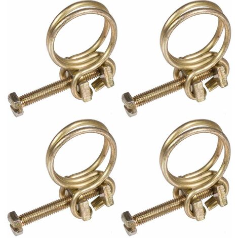 4x Collier de serrage double fil en métal zingué Gaine Tuyau Câble Tube Fixation Electroménager Ventilation Serre-joints, 19 - 23mm