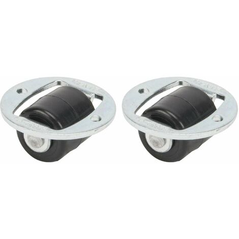 Cyclingcolors – Roulette fixe 2x 360° Ø26mm – Hauteur 14mm – Plastique polyamide et acier zingué – Capacité 15kg – Entraxe 20mm – Pour meubles TV et rangement