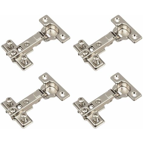 Cyclingcolors – Lot de 4 mini charnières invisibles pour meuble – Angle d'ouverture 95° – Pose en applique – Vis euro – Épaisseur de porte 22mm