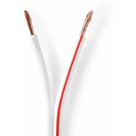 Câble bipolaire 2 fils 0,5mm² blanc rouge AWG isolant PVC 50V 2x8A Fil électrique Maison Lumière Lampe Ruban LED Eclairage, 5 mètres
