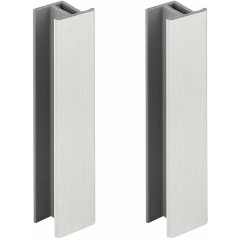 2x Jonction de plinthe 120mm finition aluminium brossé Cuisine Raccord Connecteur Pied de meuble Profil PVC Plastique