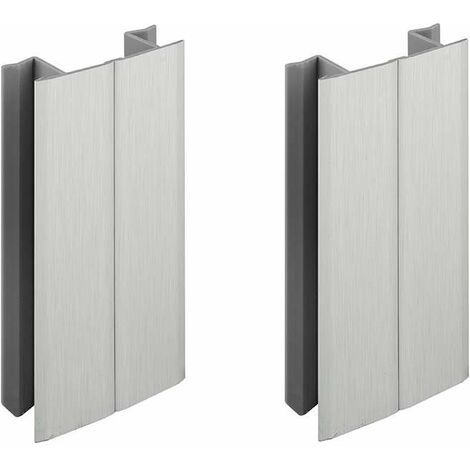 Cyclingcolors – Lot de 2 jonctions de plinthe 100mm – Aluminium brossé – Multi-angle pour coins cuisine – Raccord esthétique PVC