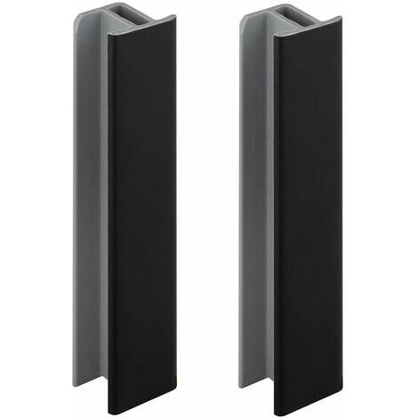 2x Jonction de plinthe 120mm finition noir mat Cuisine Raccord Connecteur Pied de meuble Profil PVC Plastique (1/3)