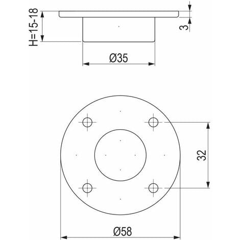4x Pied de meuble 15mm réglable ajustable ±3mm en plastique gris anthracite à visser Meuble TV Canapé Buffet Armoire Lit Bureau Bricolage