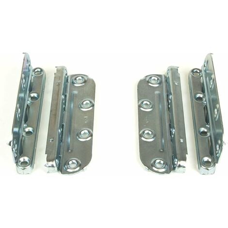 Kit de ferrures d'assemblage pour un lit fixation des côtés à la tête et au pied de lit en acier galvanisé 130mm 4 mâles et 4 femelles Meuble Chambre Support Connecteur Rail Réparation Sommier Latte C