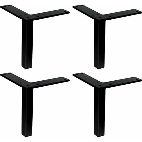 4x Pied de meuble angle droit style moderne contemporain Armoire Buffet Commode Canapé TV Lit Bureau Bricolage, 126mm finition noir mat (1/2)