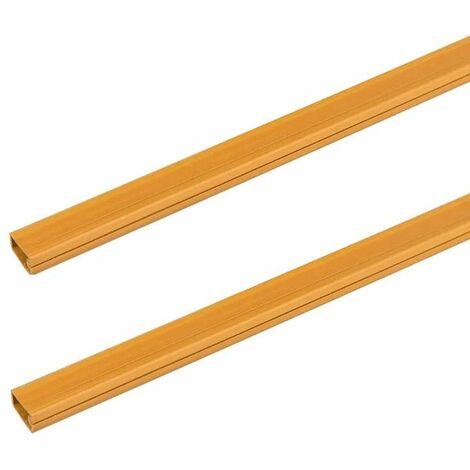 Cyclingcolors – Lot de 2 goulottes cache fils autocollantes 1m – PVC imitation bois clair 12x7mm – Ruban adhésif double face – Pour intérieur discret