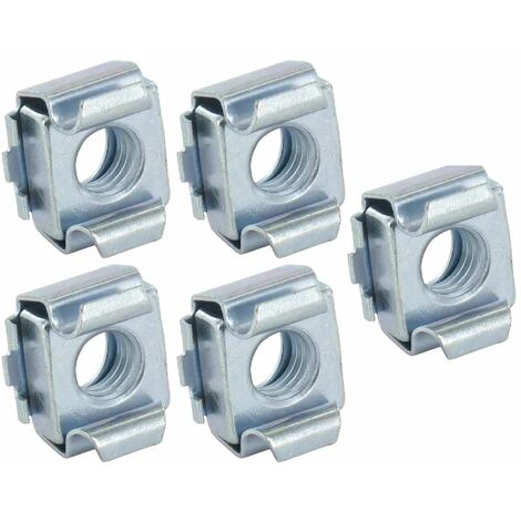 5x Ecrou cage en acier zingué Tôle Rail Rack Fixation Assemblage Captif Armoire Voiture, M8 épaisseur panneau 1,8 - 3,2mm
