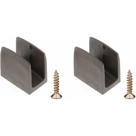 2x Clip bloqueur de manivelle volet Roulant marron Support Guide Manette Plastique 15mm - 18mm Universel fenêtre Mur à Visser (1/5)