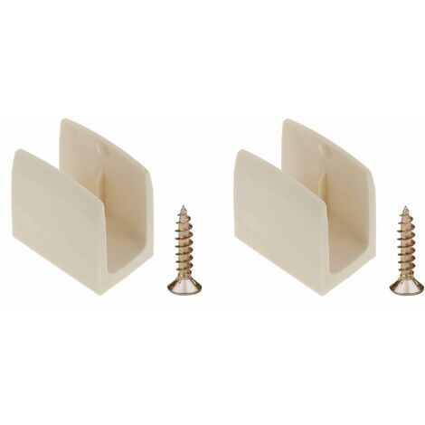 2x Clip bloqueur de manivelle volet Roulant beige Support Guide Manette Plastique 15mm - 18mm Universel fenêtre Mur à Visser (1/5)
