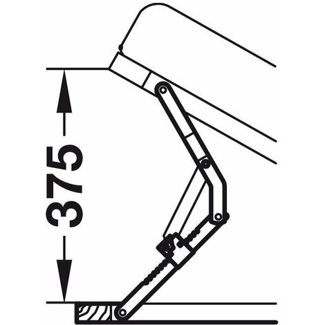 2x Charnière ferrure de levage à 19 crans d'arrêt en acier zingué pour sommier couchette grand lit hauteur max 375mm à visser Bras Support Compas Encoche Meuble Lit Canapé Table Chambre Salon