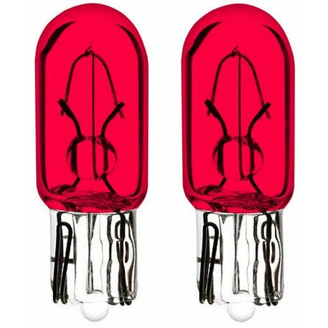 2x ampoule 12V 1.7W T6.5 W2.2x5.2D rouge wedge compteur tableau de bord voiture moto scooter