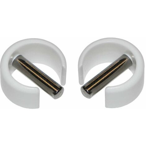 2x Clip de fixation avec goupille Ø 4mm pour manivelle volet roulant Ø 15mm extérieur couleur blanc Fenêtre Store Ouverture Fermeture Clipsage