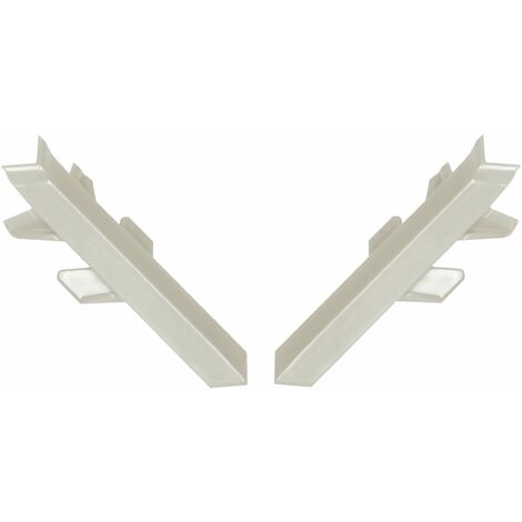 2x Connecteur angle extérieur sortant jonction d'angle 90° pour profil décoratif bande d'étanchéité plinthe Finition Coin Plan de travail Cuisine Salle de bain Meuble Protection, en plastique gris-bei (1/3)