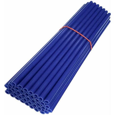 72x Couvre rayon roue avant arrière jante tube paille fendue 235 mm (21 pouces) accessoire tuning, bleu