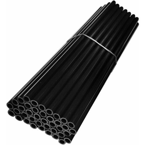 72x Couvre rayon roue avant arrière jante tube paille fendue 235 mm (21 pouces) accessoire tuning, noir