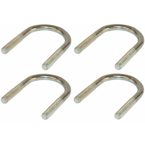 Cyclingcolors – Lot de 4 boulons en U rond acier zingué – M10 x 48mm – Bride de fixation pour tuyaux – Support intérieur et extérieur plomberie