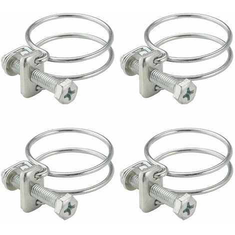 4x Collier de serrage double fil en métal zingué Gaine Tuyau Câble Tube Fixation Electroménager Ventilation Serre-joints, 45 - 50mm